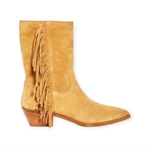 Rebecca Minkoff suede leather westerm style fringe booties size 6 Krissa